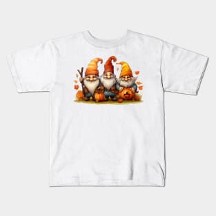 Watercolor Thanksgiving Autumn Gnomes Kids T-Shirt